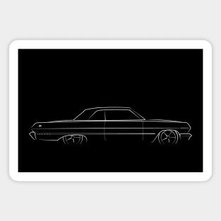 1963 Chevy Impala - profile stencil, white Magnet